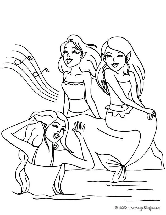 Dibujos SIRENAS para colorear, la familia real de sirenas para ...