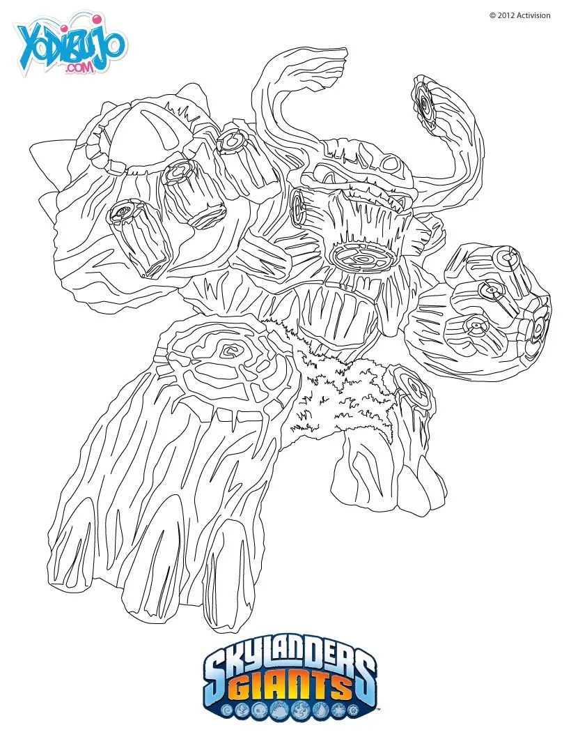 Dibujos de SKYLANDERS GIANTS para colorear, TREEREX Skylanders ... Dibujos de SKYLANDERS GIANTS para colorear, TREEREX Skylanders ...