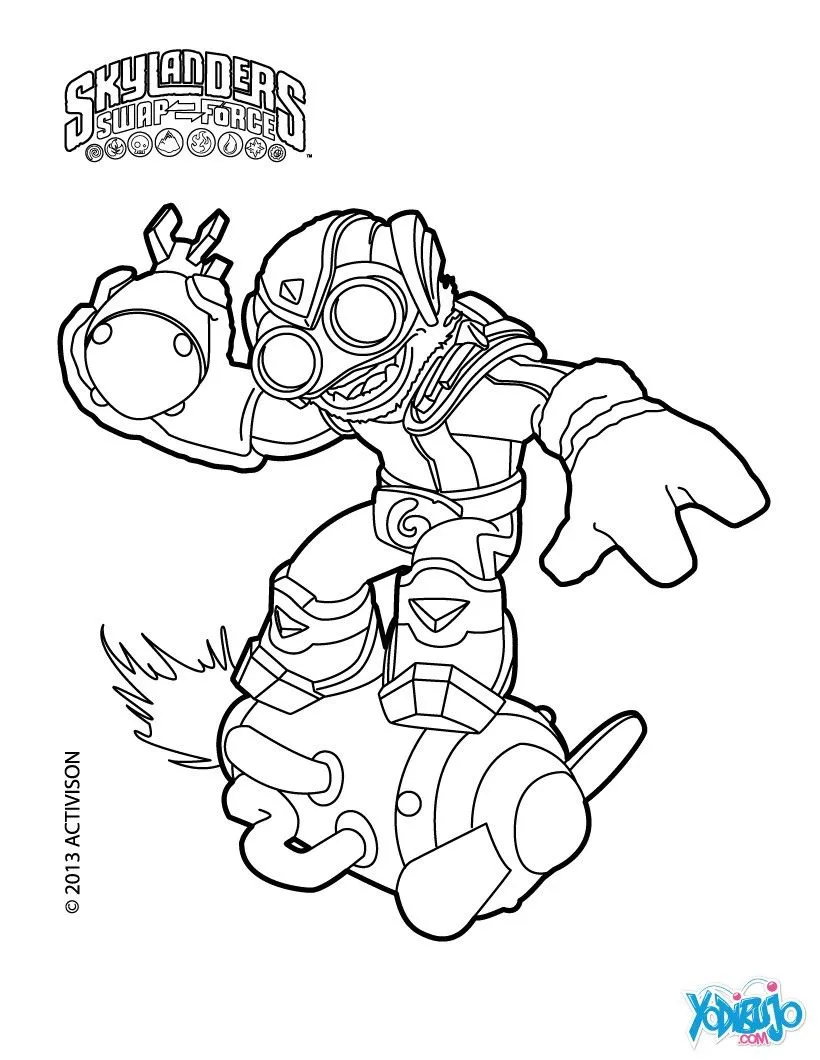 Dibujos de SKYLANDERS SWAP FORCE para colorear, Boom Jet para imprimir