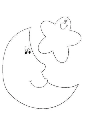 DIBUJOS DEL SOL Y LA LUNA PARA COLOREAR