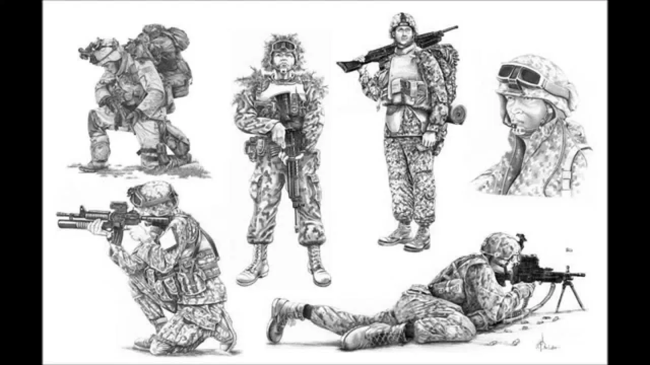 dibujos de soldados a lapiz!! - YouTube