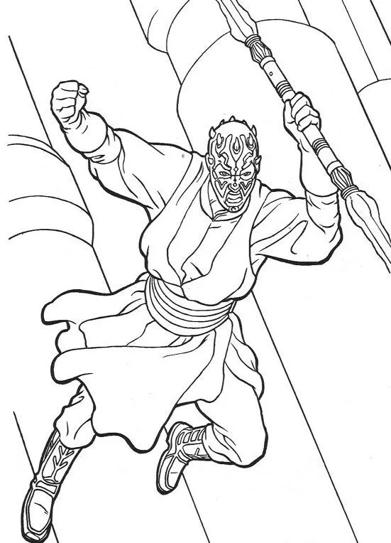 Pinto Dibujos: Darth Maul para colorear - Star wars para colorear