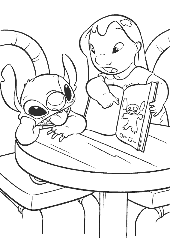 Dibujos de Stitch Estudiando para colorear ~ Dibujos para Colorear ... Dibujos de Stitch Estudiando para colorear ~ Dibujos para Colorear ...