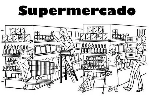 DIBUJOS DEL SUPERMERCADO PARA PINTAR | FICHAS PARA PINTAR ...