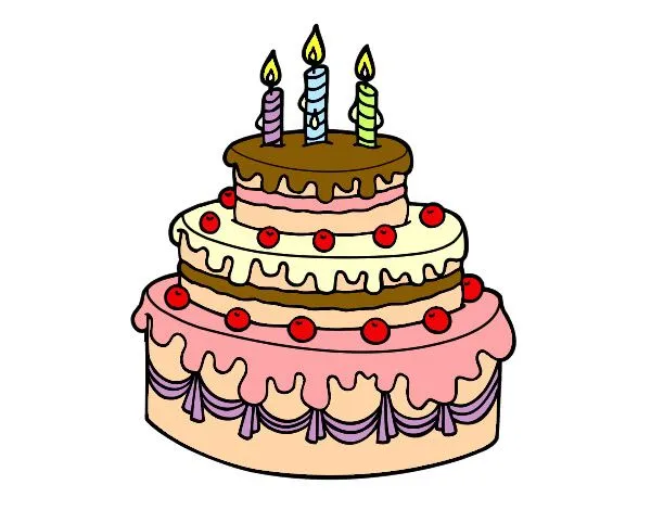 Dibujos de Tartas de cumpleaños para Colorear - Dibujos.net