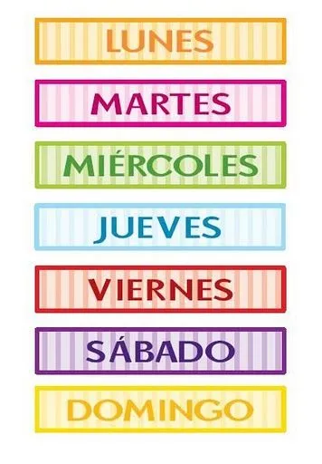 Dibujos para todo: Dibujos de los días de la semana Dibujos para todo: Dibujos de los días de la semana