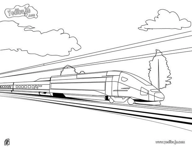 Dibujos del TREN AVE para colorear, tren AVE para imprimir