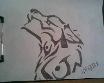 dibujos tribales de lobos