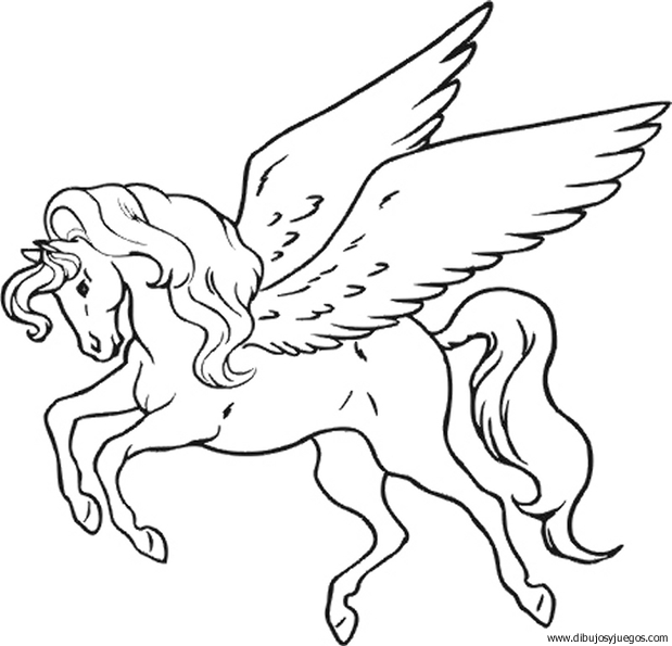 dibujo-de-pegaso-003 | Dibujos y juegos, para pintar y colorear