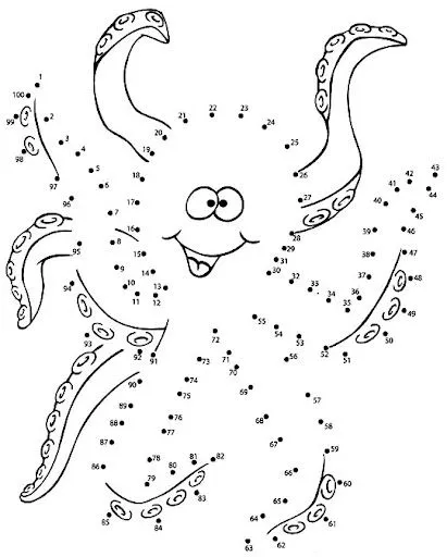 Dibujos para unir puntos del 1 al 100 - Imagui