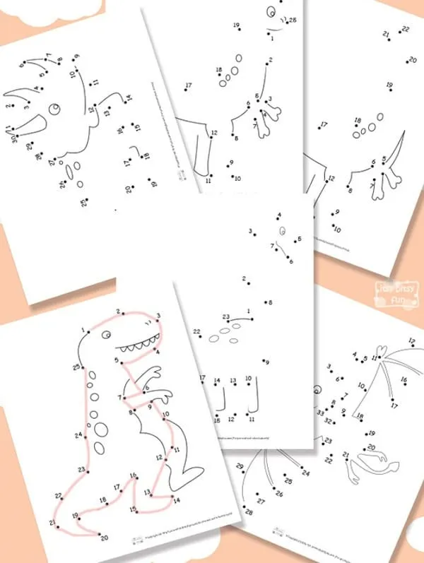 Dibujos para unir puntos ¡de dinosaurios! - Pequeocio Dibujos para unir puntos ¡de dinosaurios! - Pequeocio