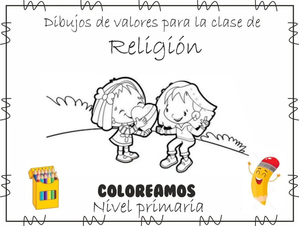 Dibujos de valores para colorear para la clase de Religión Dibujos de valores para colorear para la clase de Religión