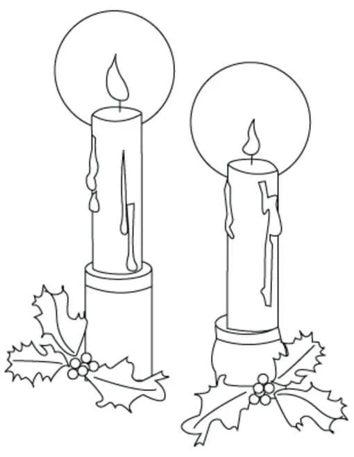 Dibujos Velas de navidad para colorear, Dibujos para Pintar