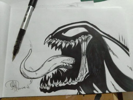 Dibujos de venom a lapiz - Imagui
