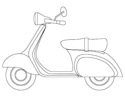 DIBUJOS DE VESPA PARA PINTAR | FICHAS PARA PINTAR | DIBUJOS PARA ...