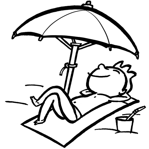 Dibujos con niños: Colorear niño en la playa