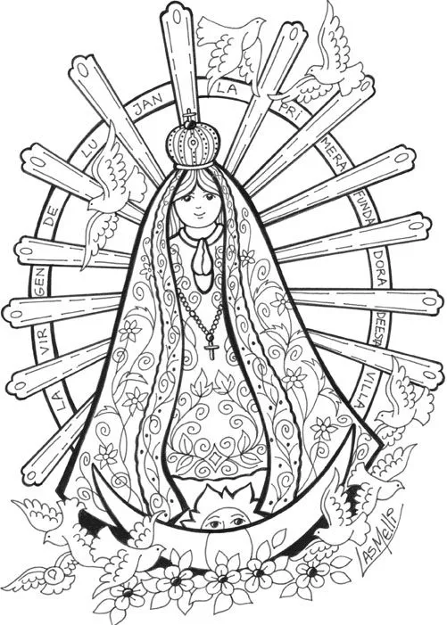 Dibujos de la Vírgen de Luján para imprimir y pintar | Colorear ...