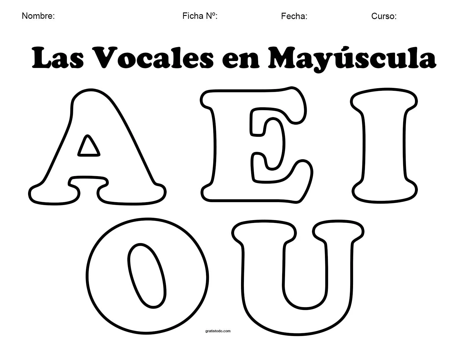 Dibujos de las Vocales para colorear e imprimir gratis Dibujos de las Vocales para colorear e imprimir gratis