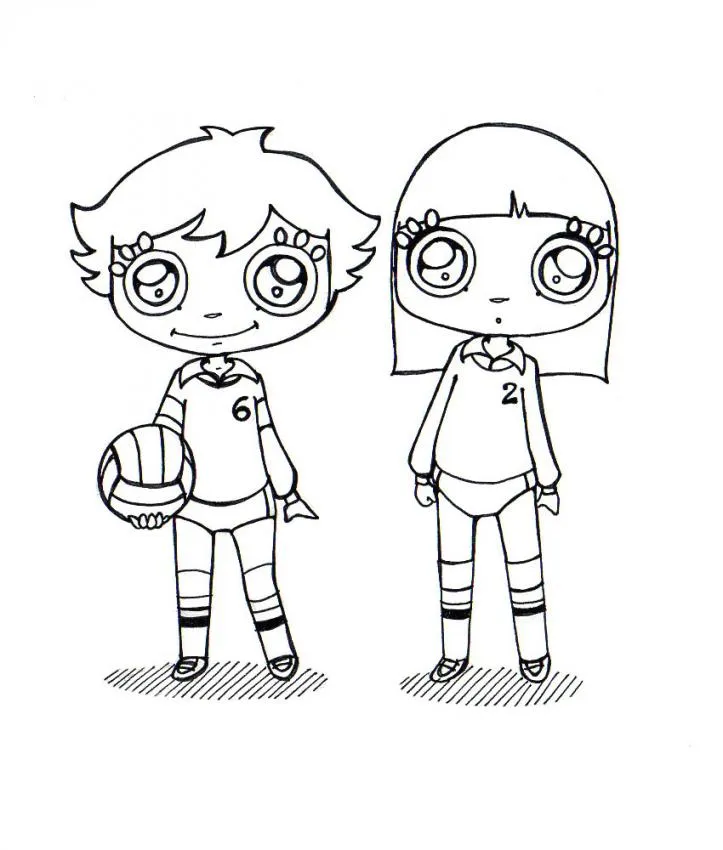Dibujos de VOLEIBOL para colorear, un remate de voleibol para imprimir