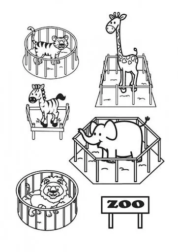 DIBUJOS DEL ZOO PARA COLOREAR