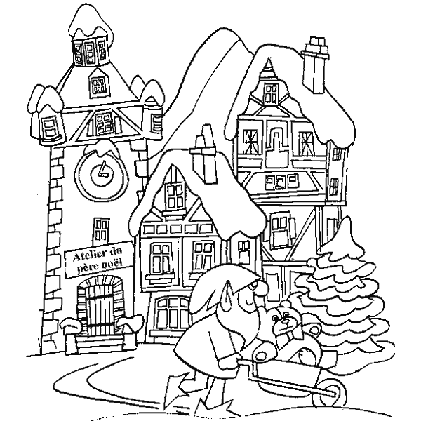 Dibujos para colorear de Casas de navidad, Plantillas para ... Dibujos para colorear de Casas de navidad, Plantillas para ...