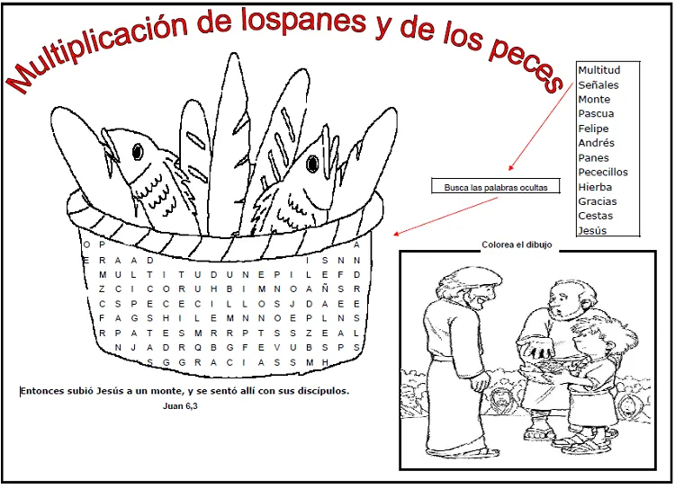 Crucigrama de la Multiplicación de los Panes y los Peces ...