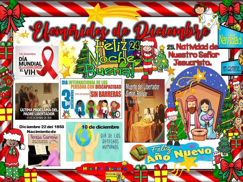 Diciembre. Cartelera de Efemérides. Reflexiones de Navidad. Diciembre. Cartelera de Efemérides. Reflexiones de Navidad.