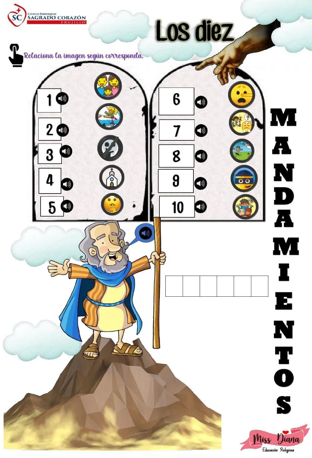 Los diez mandamientos activity | Live Worksheets Los diez mandamientos activity | Live Worksheets