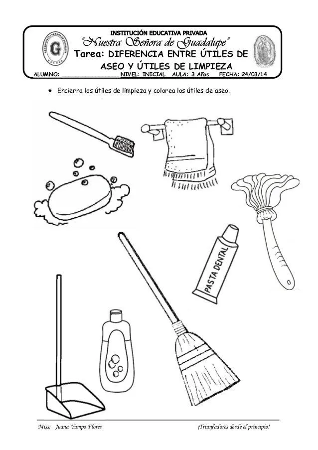 Diferencia entre utiles de aseo y de limpieza