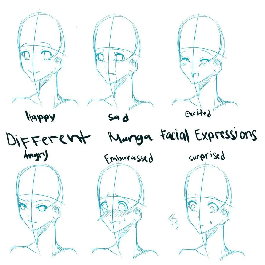 Different Manga Facial Expressions by DolceGelato on DeviantArt Different Manga Facial Expressions by DolceGelato on DeviantArt