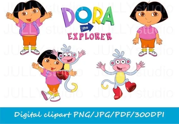Digital Dora the explorer clip art / Dora and Boots by JULLYstudio Digital Dora the explorer clip art / Dora and Boots by JULLYstudio