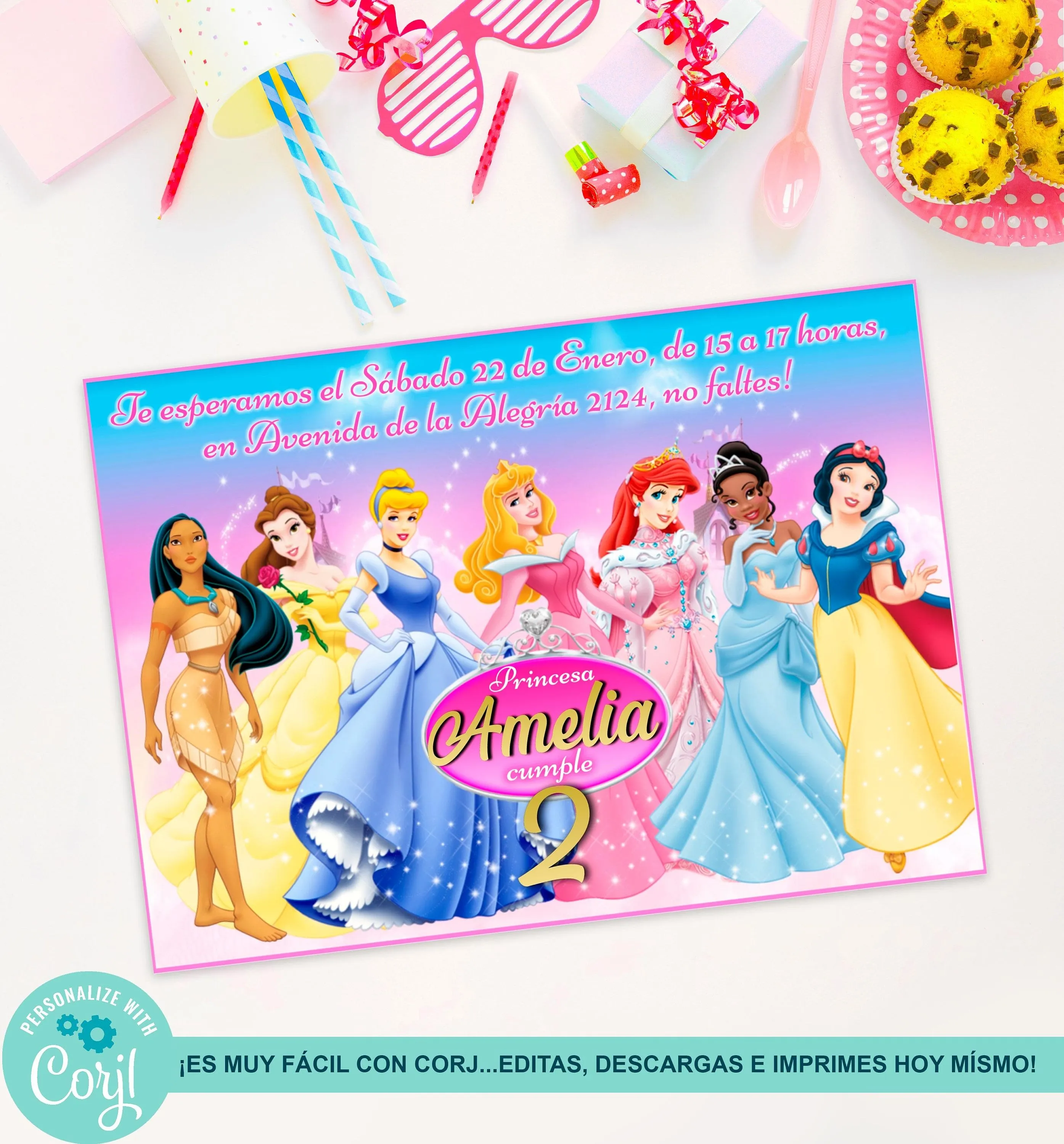 DIGITAL Invitación de cumpleaños de Princesas Fiesta de - Etsy México DIGITAL Invitación de cumpleaños de Princesas Fiesta de - Etsy México