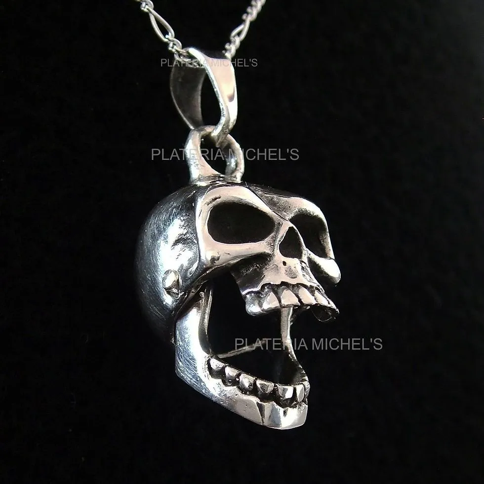 Dije De Calavera Movible Grande En Plata | silver