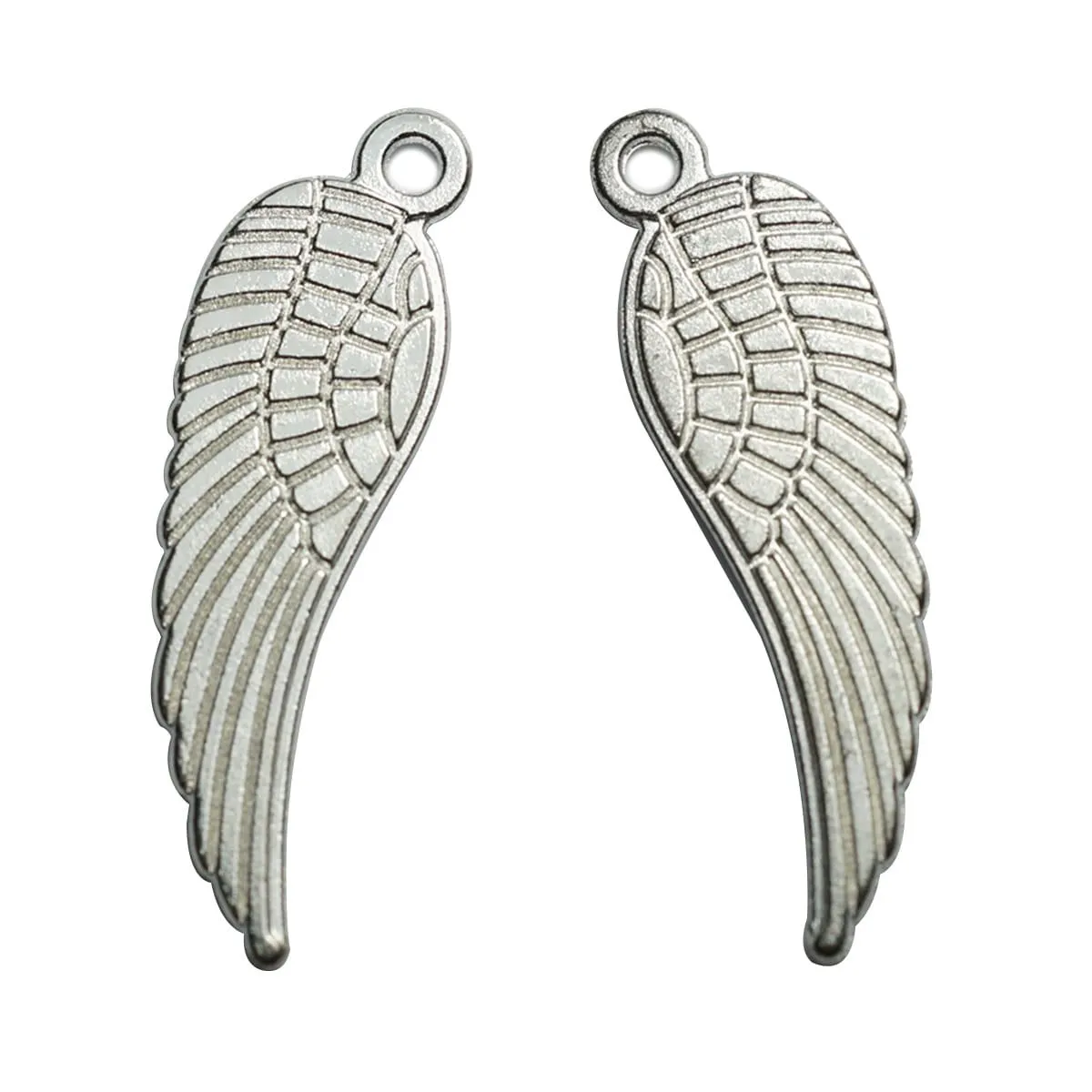 Dije de metal Alas de ángel plateado (por bolsa con 100 pcs) - Tiara Express Dije de metal Alas de ángel plateado (por bolsa con 100 pcs) - Tiara Express