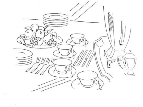 Dinner Table coloring page | Super Coloring