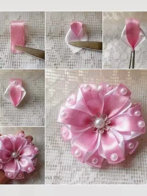 Dinorah Creativa: Tutorial flor en liston....