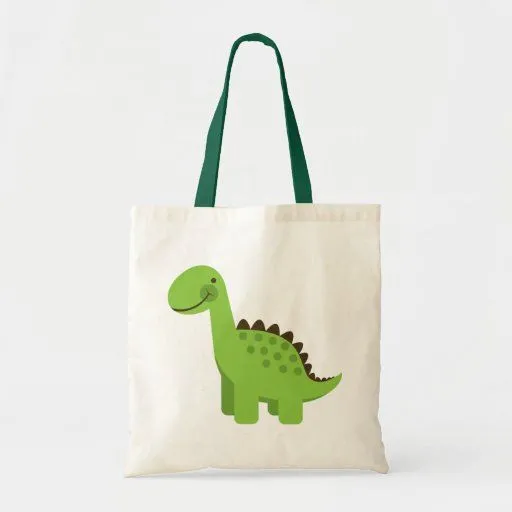 Dinosaurio verde lindo bolsa tela barata | Zazzle