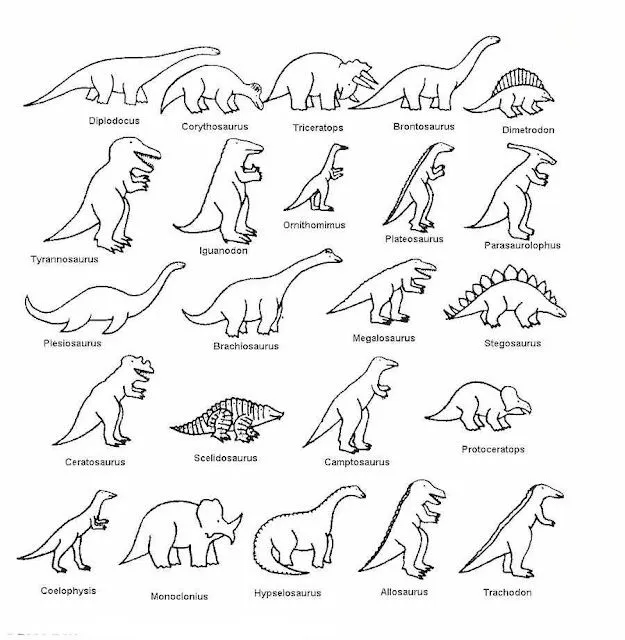 Dinosaurios carnivoros para dibujar - Imagui
