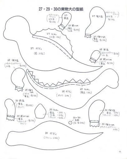 Moldes para hacer dinosaurios - Imagui