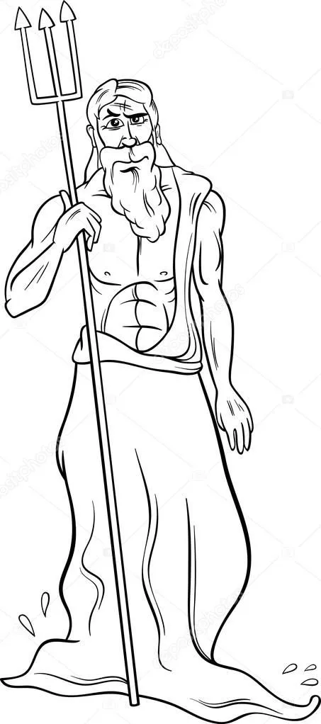 Dios griego poseidon página para colorear — Vector stock ... Dios griego poseidon página para colorear — Vector stock ...