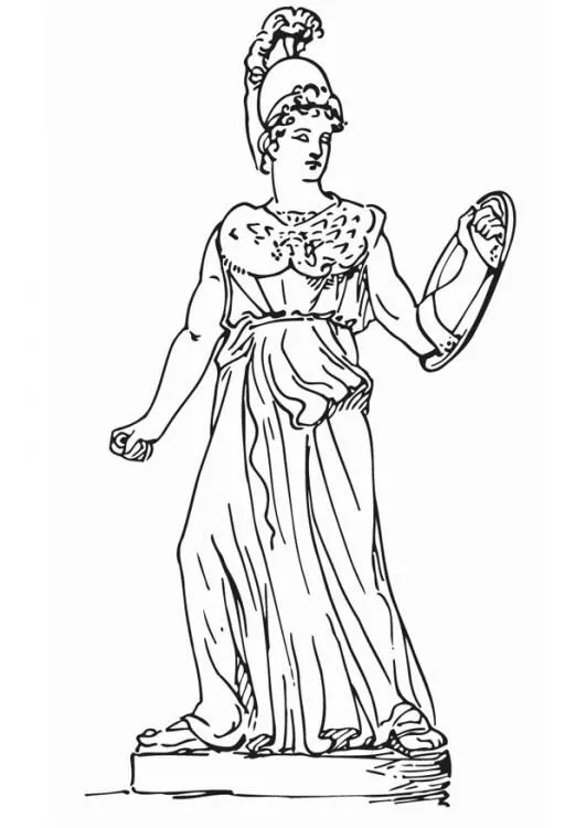 la diosa griega atenea Colouring Pages