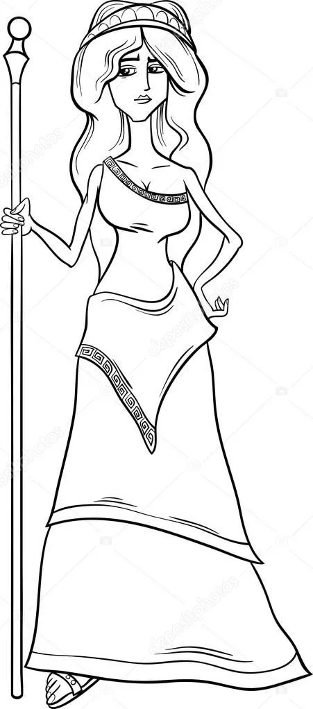 Diosa griega hera página para colorear — Vector stock © izakowski ...