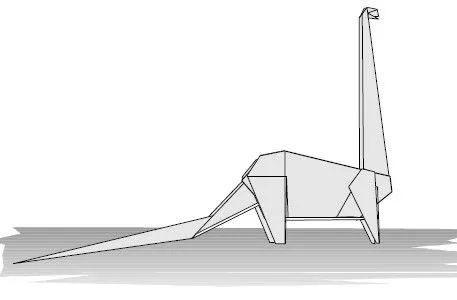 Diplodocus 3 de papiroflexia | CIBERCUENTOS