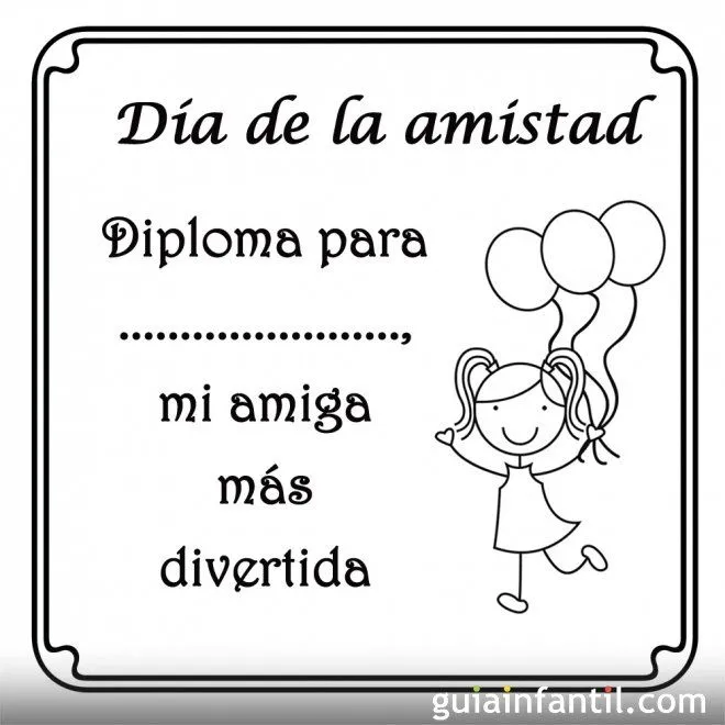 Diploma a la amiga más divertida para imprimir - Diplomas para los ... Diploma a la amiga más divertida para imprimir - Diplomas para los ...