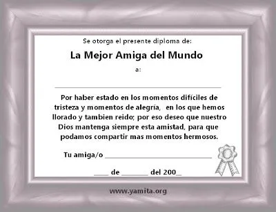 Diploma para la mejor amiga - Imagenes Cristianas para Hi5 Diploma para la mejor amiga - Imagenes Cristianas para Hi5