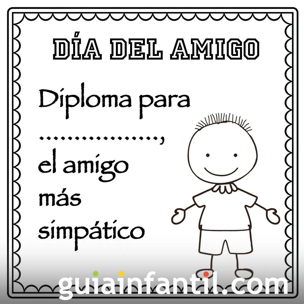 Diploma al amigo más simpático para imprimir Diploma al amigo más simpático para imprimir