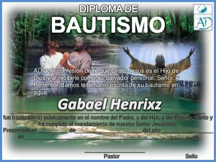 Diploma bautismo