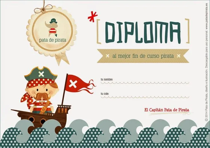 Diploma al mejor fin de curso pirata. | Vuelta al cole | Pinterest ... Diploma al mejor fin de curso pirata. | Vuelta al cole | Pinterest ...