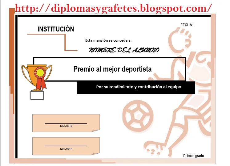 Diploma para el Mejor Deportista Diseño 1 ~ DIPLOMAS Y GAFETES