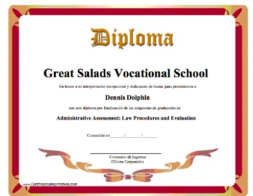 Diploma para imprimir los certificados, gratis para descargar e ...